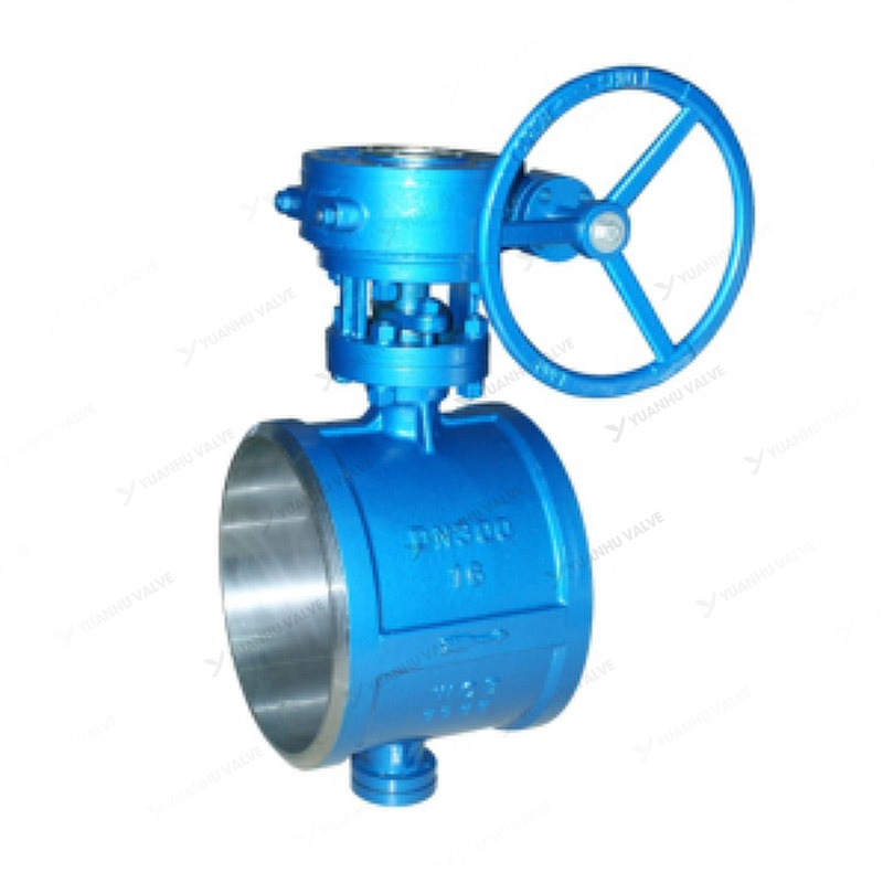 Worm gear welded butterfly valve